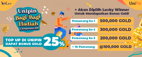 UniPin bagi-bagi hadiah Bersama indoPlay total 2.000.000 Gold!